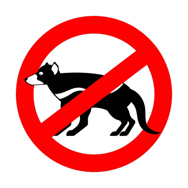 Parem o diabo da Tasmânia. animal selvagem é proibido. Cem beas. — Vetor de Stock