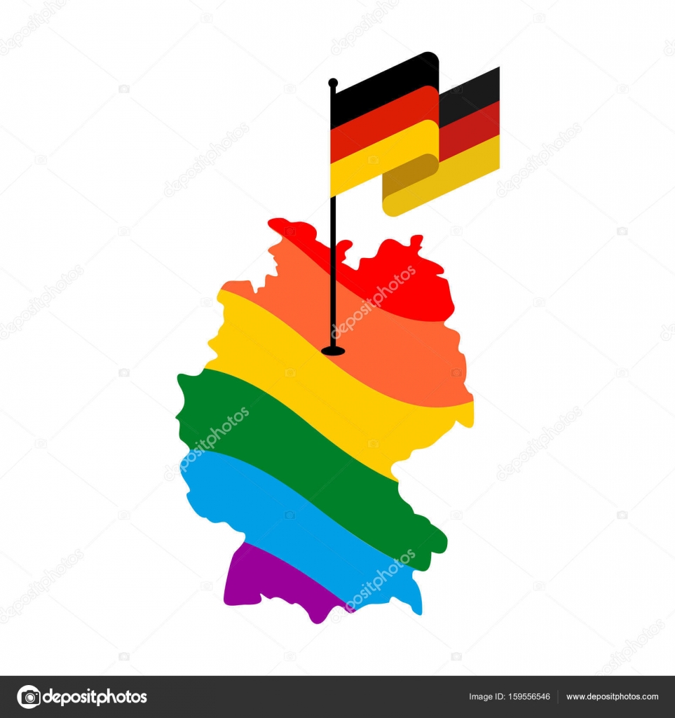 Lgbt Allemagne Carte De Deutschland Et Le Drapeau Pays De