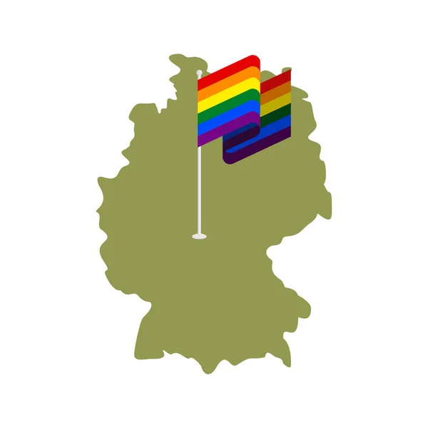 Lgbt 독일입니다. 독일 및 게이 플래그의 지도입니다. 유럽 연합 공동 — 스톡 벡터