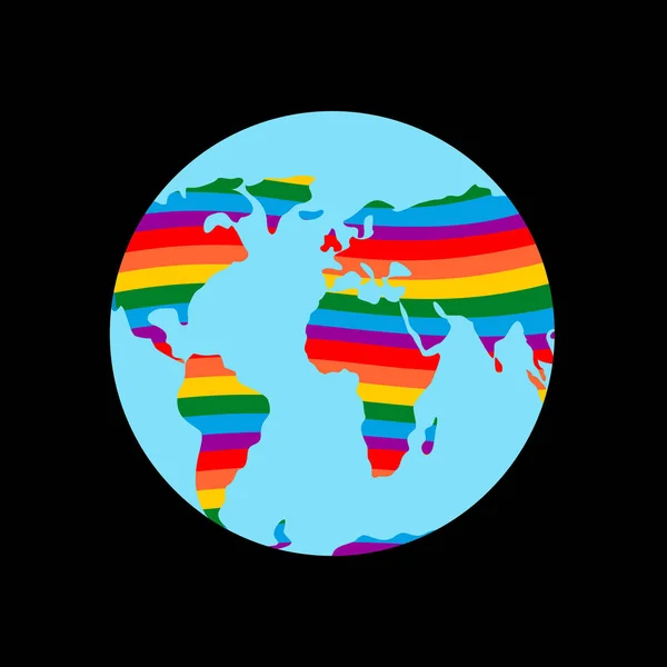 Lgbt の地球。地球本土とゲイのフラグ虹色 — ストックベクタ