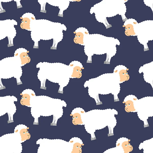 Wzór owiec. ornament owca. Stado owiec. Tle zwierząt Farm — Wektor stockowy