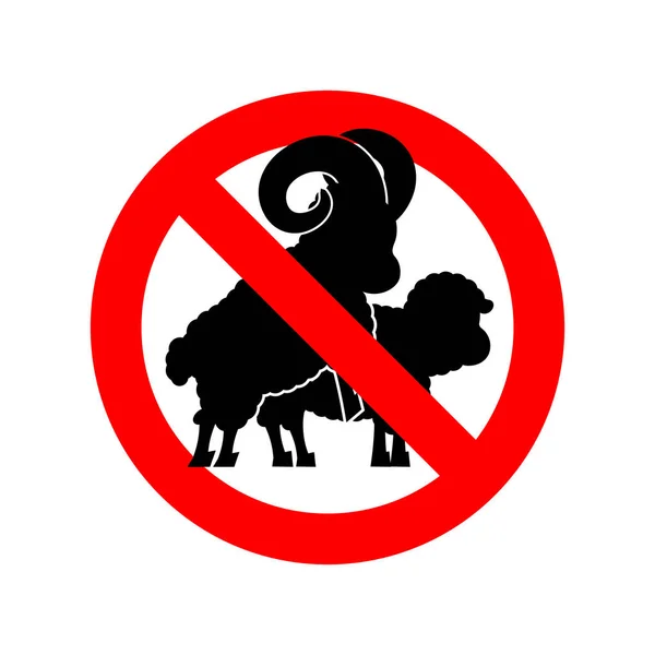 停止羊性。禁止警告 ram 交往。红色禁止 sig — 图库矢量图片