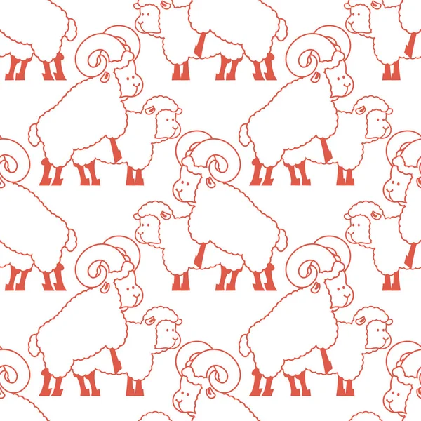 Sheep sex pattern. Farm animal intercourse ornament. Beasts repr — Stock Vector