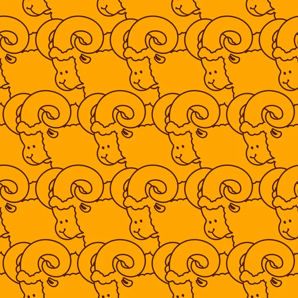 Ram pattern. flock of sheep ornament. Farm Animal Background — Stock Vector