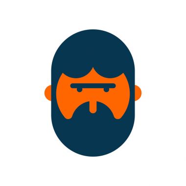 Sakallı adam işareti simgesi. Hipster portre sembol. Kuaför Dükkanı yüz