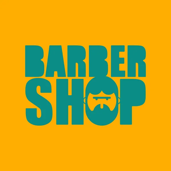 Logotipo da barbearia. Emblema de cabeleireiro para homens. Barba de corte de cabelo s —  Vetores de Stock