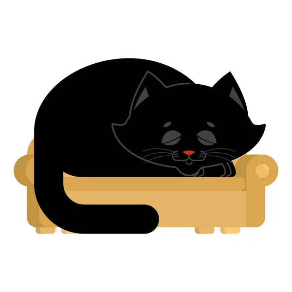 Büyük kedi kanepede uyuyor. kanepe üzerinde büyük evde beslenen hayvan — Stok Vektör