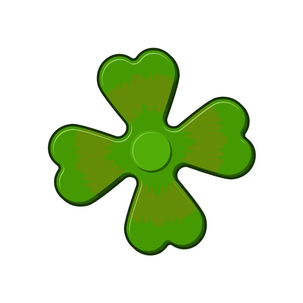 Ierse spinner clover shamrock. Hand speelgoed voor Ierland. Groene kruidnagel — Stockvector