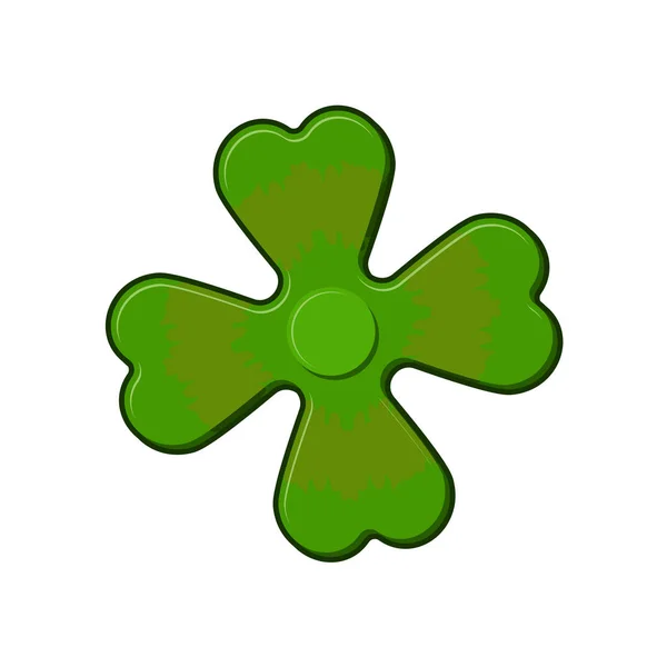 Shamrock trevo spinner irlandês. Brinquedo de mão para a Irlanda. Cravinho verde —  Vetores de Stock