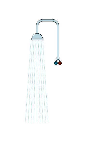 シャワーが分離されました。水および中央水供給。洗浄 — ストックベクタ