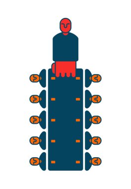 Toplantı office öfkeli patron. Yöneticileri masada. İş kavramı. 