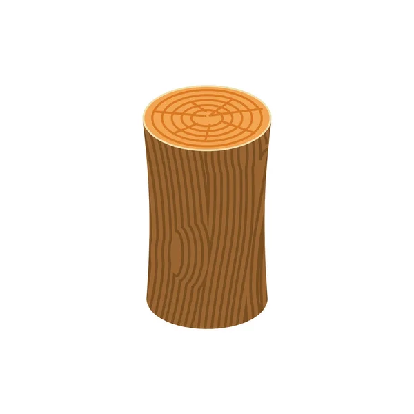 Log isolé. Billette en bois sur fond blanc — Image vectorielle