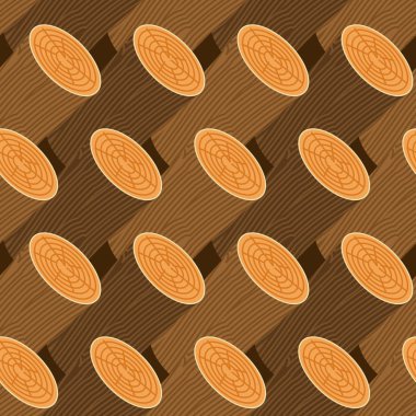 günlük seamless modeli. Ahşap kütük arka plan. Woodpile Ornamen