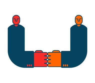 Sözleşme simgesi. Müzakere kavramının. Patron simgesi ve el sıkışma. 