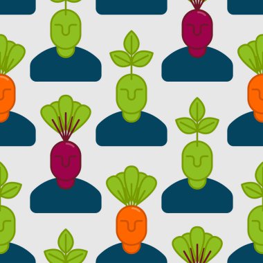 Office Sebze Bahçe seamless modeli. Yöneticisi pancar ve carr