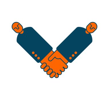 Sözleşme simgesi. Müzakere kavramının. Patron simgesi ve el sıkışma. 