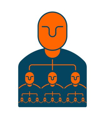 Şirket yapısı simgesi. Personel yönetimi. Patron ve subordina