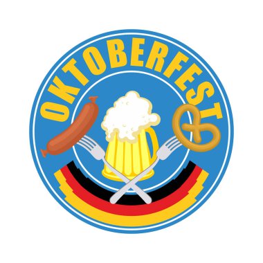 Oktoberfest bira, sosis ve çubuk kraker sembolü. Üye Ulusal H