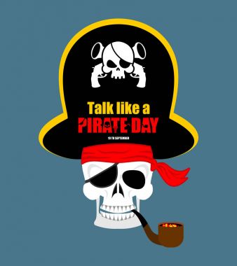 Uluslararası konuşma korsan günü gibi. Kafatası Korsan portre 