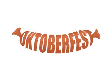 Oktoberfest sosis yazı logo. Ulusal bira Fest sembolü