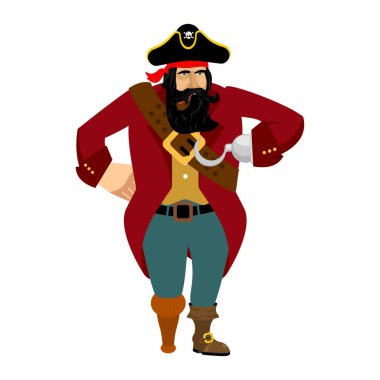 Korsan izole edilmiş. Göz bandı ve sigara borusu. filibuster kap. Bo