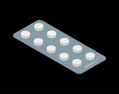 İzole Blister tablet. tıbbi hap. Tıp tablet