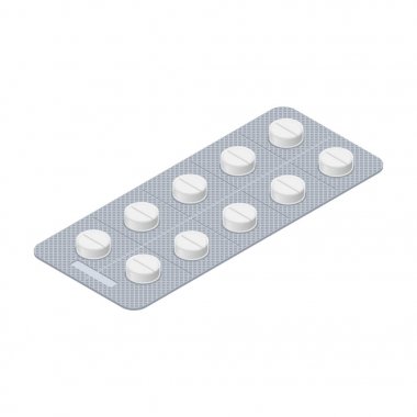 İzole Blister tablet. tıbbi hap. Tıp tablet