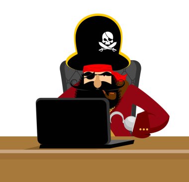 Web korsan ve laptop. İnternet hacker ve Pc. korsan ve com