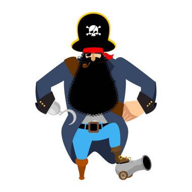 Korsan Kancası ve top. Göz bandı ve sigara borusu. filibuster 