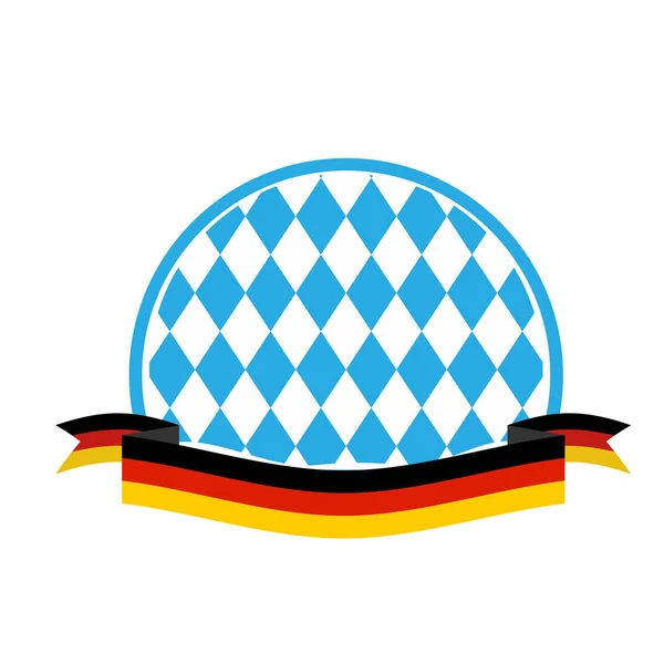 Oktoberfest sjabloon. Blauwe rhombuses en lint vlag van Duitsland. — Stockvector