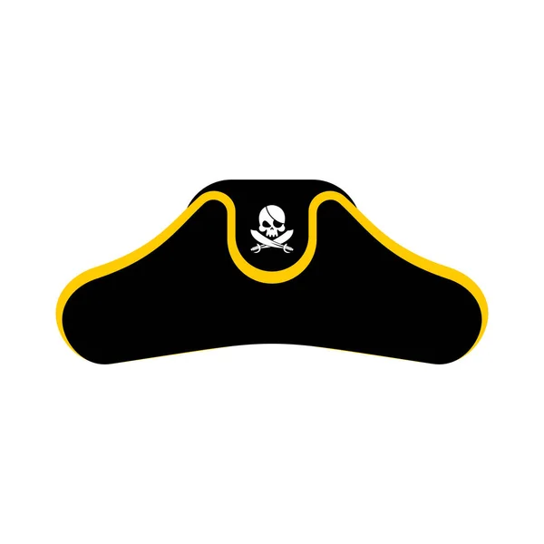 Casquette pirate isolée. Chapeau boucanier. Os et crâne. Corsair Ac — Image vectorielle