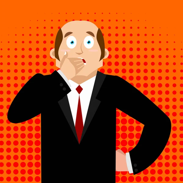 OMG patron Facepalm Pop art. Oh benim Tanrı işadamı sinirli.