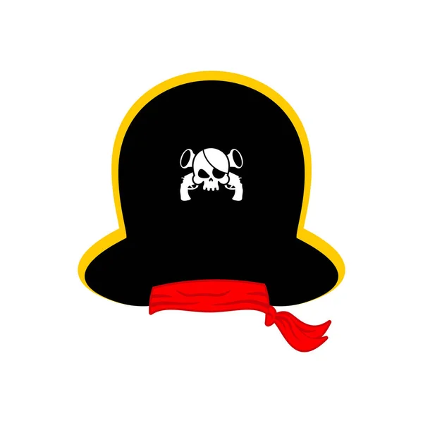 Gorra de piratas aislada. Sombrero bucanero. Huesos y cráneo. Corsario Ac — Archivo Imágenes Vectoriales