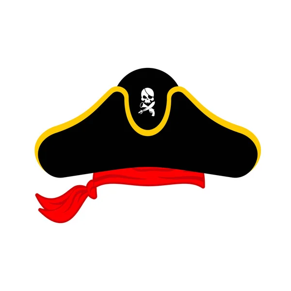 Gorra de piratas aislada. Sombrero bucanero. Huesos y cráneo. Corsario Ac — Vector de stock