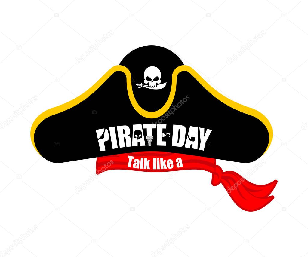 International Talk Like A Pirate Day. Pirates cap. Bones and sku