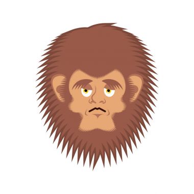 Bigfoot üzgün emoji. Yeti wailful duygu yüz. Kar adam