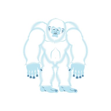 Yeti üzücü. Bigfoot kederli. Kar adam depresyon. Vect