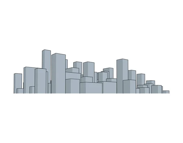 Skyline City. Cidade abstrata. Paisagem industrial Vector illustr — Vetor de Stock