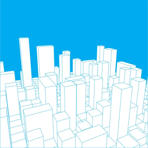Skyline City. Cidade abstrata. Paisagem industrial Vector illustr — Vetor de Stock