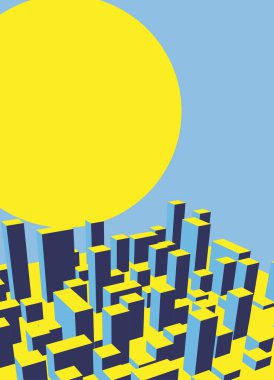 Skyline şehir şafak. Soyut bir kasaba. Endüstriyel manzara vektör Il