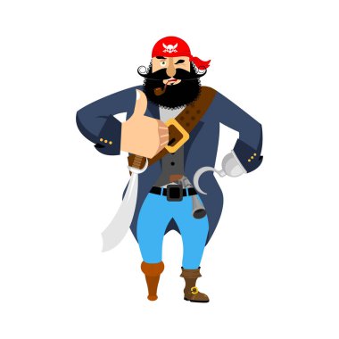 Korsan başparmak yukarıya. muhaliflerden Göz kırpmalar emoji. korsan neşeli. Ve