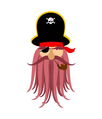 Kaptan korsan hayalet. Efsanevi öfkeli patron korsan tentac ile