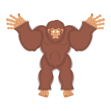 Bigfoot suçlu. Yeti sürpriz. Kar adam culpablen. VEC