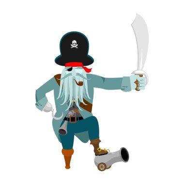 Kaptan korsan hayalet. Efsanevi öfkeli patron korsan tentac ile