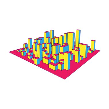 Skyline şehir şafak. Soyut bir kasaba. Endüstriyel manzara vektör Il