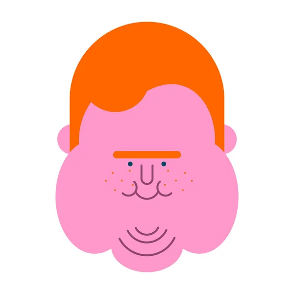 Redhead Fat guy ansikte. Frossare tjock man. Fatso vektor illustrati — Stock vektor