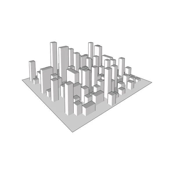 Skyline City. Cidade abstrata. Paisagem industrial Vector illustr —  Vetores de Stock