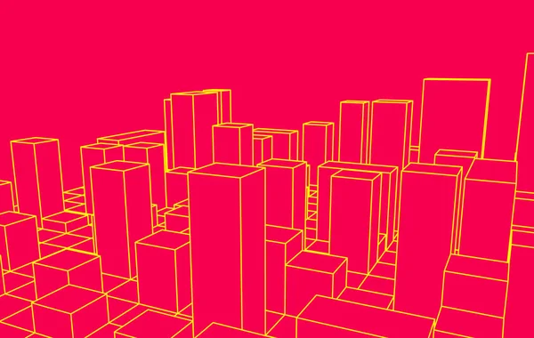 Skyline şehir. Soyut bir kasaba. Endüstriyel manzara vektör illustr — Stok Vektör