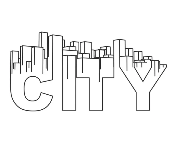 Skyline City. Cidade abstrata. Paisagem industrial Vector illustr — Vetor de Stock