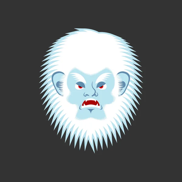 Yeti zły emoji. Bigfoot twarzy złych emocji. Abominable snowman — Wektor stockowy